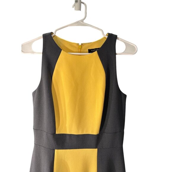 Tahari ASL Yellow/Charcoal Color block Sheath Dress Size 2, NWT MSRP $128 - Picture 3 of 8